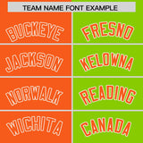Custom Orange Neon Green Four Squares Design Performance Polo Shirt
