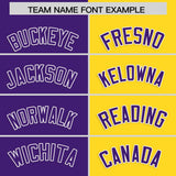 Custom Purple Gold Four Squares Design Performance Polo Shirt