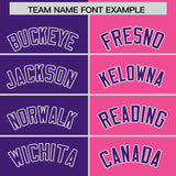 Custom Purple Pink Four Squares Design Performance Polo Shirt