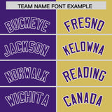 Custom Purple Old Gold Four Squares Design Performance Polo Shirt