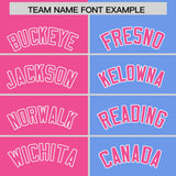 Custom Pink Light Blue Four Squares Design Performance Polo Shirt