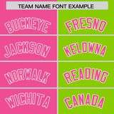 Custom Pink Neon Green Four Squares Design Performance Polo Shirt