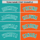 Custom Aqua Orange Four Squares Design Performance Polo Shirt