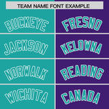 Custom Aqua Purple Four Squares Design Performance Polo Shirt