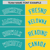 Custom Aqua Gold Four Squares Design Performance Polo Shirt