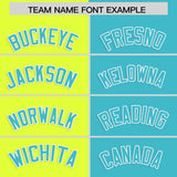 Custom Fluorescent Green Sky Blue Four Squares Design Performance Polo Shirt