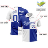 Custom White Royal Four Squares Design Performance Polo Shirt