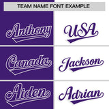 Custom Purple White Four Squares Design Performance Polo Shirt