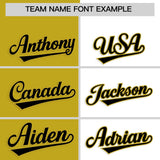 Custom Old Gold White Four Squares Design Performance Polo Shirt