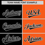 Custom Black Orange Four Squares Design Performance Polo Shirt