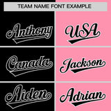 Custom Black Light Pink Four Squares Design Performance Polo Shirt