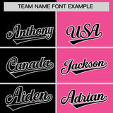 Custom Black Pink Four Squares Design Performance Polo Shirt