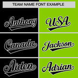 Custom Black Neon Green Four Squares Design Performance Polo Shirt