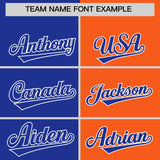Custom Royal Orange Four Squares Design Performance Polo Shirt