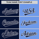 Custom Navy Light Blue Four Squares Design Performance Polo Shirt