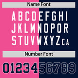 Custom Navy Pink Four Squares Design Performance Polo Shirt