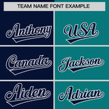 Custom Navy Black Four Squares Design Performance Polo Shirt