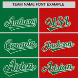 Custom Kelly Green Red Four Squares Design Performance Polo Shirt