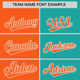 Custom Orange Aqua Four Squares Design Performance Polo Shirt