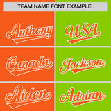 Custom Orange Neon Green Four Squares Design Performance Polo Shirt