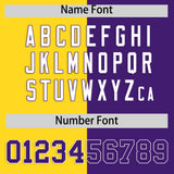 Custom Purple Gold Four Squares Design Performance Polo Shirt
