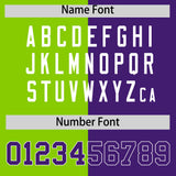 Custom Purple Neon Green Four Squares Design Performance Polo Shirt
