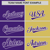 Custom Purple Old Gold Four Squares Design Performance Polo Shirt