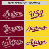 Custom Crimson Gold Four Squares Design Performance Polo Shirt