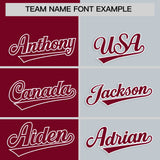 Custom Crimson Silver Four Squares Design Performance Polo Shirt
