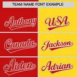 Custom Red Gold Four Squares Design Performance Polo Shirt