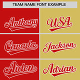 Custom Red Old Gold Four Squares Design Performance Polo Shirt