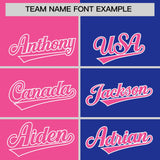 Custom Pink Royal Four Squares Design Performance Polo Shirt