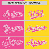 Custom Pink Gold Four Squares Design Performance Polo Shirt