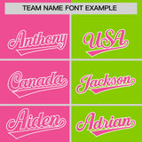 Custom Pink Neon Green Four Squares Design Performance Polo Shirt