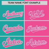 Custom Aqua Pink Four Squares Design Performance Polo Shirt