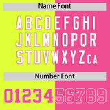Custom Pink Fluorescent Green Four Squares Design Performance Polo Shirt
