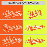 Custom Orange Fluorescent Green Four Squares Design Performance Polo Shirt