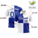 Custom White Royal Four Squares Design Performance Polo Shirt