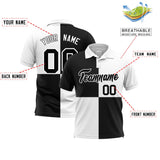 Custom White Black Four Squares Design Performance Polo Shirt