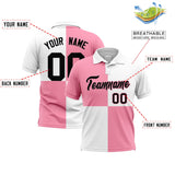 Custom Light Pink White Four Squares Design Performance Polo Shirt