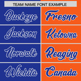 Custom Royal Orange Four Squares Design Performance Polo Shirt