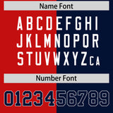 Custom Navy Red Four Squares Design Performance Polo Shirt