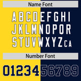 Custom Navy Gold Four Squares Design Performance Polo Shirt