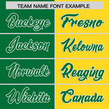 Custom Kelly Green Gold Four Squares Design Performance Polo Shirt