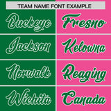 Custom Kelly Green Pink Four Squares Design Performance Polo Shirt