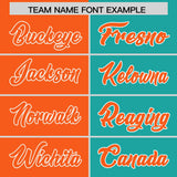 Custom Orange Aqua Four Squares Design Performance Polo Shirt