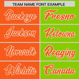 Custom Orange Neon Green Four Squares Design Performance Polo Shirt