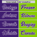 Custom Purple Neon Green Four Squares Design Performance Polo Shirt