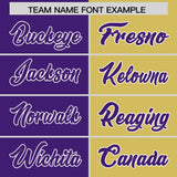 Custom Purple Old Gold Four Squares Design Performance Polo Shirt