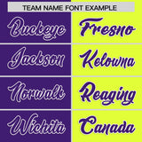 Custom Purple Fluorescent Green Four Squares Design Performance Polo Shirt